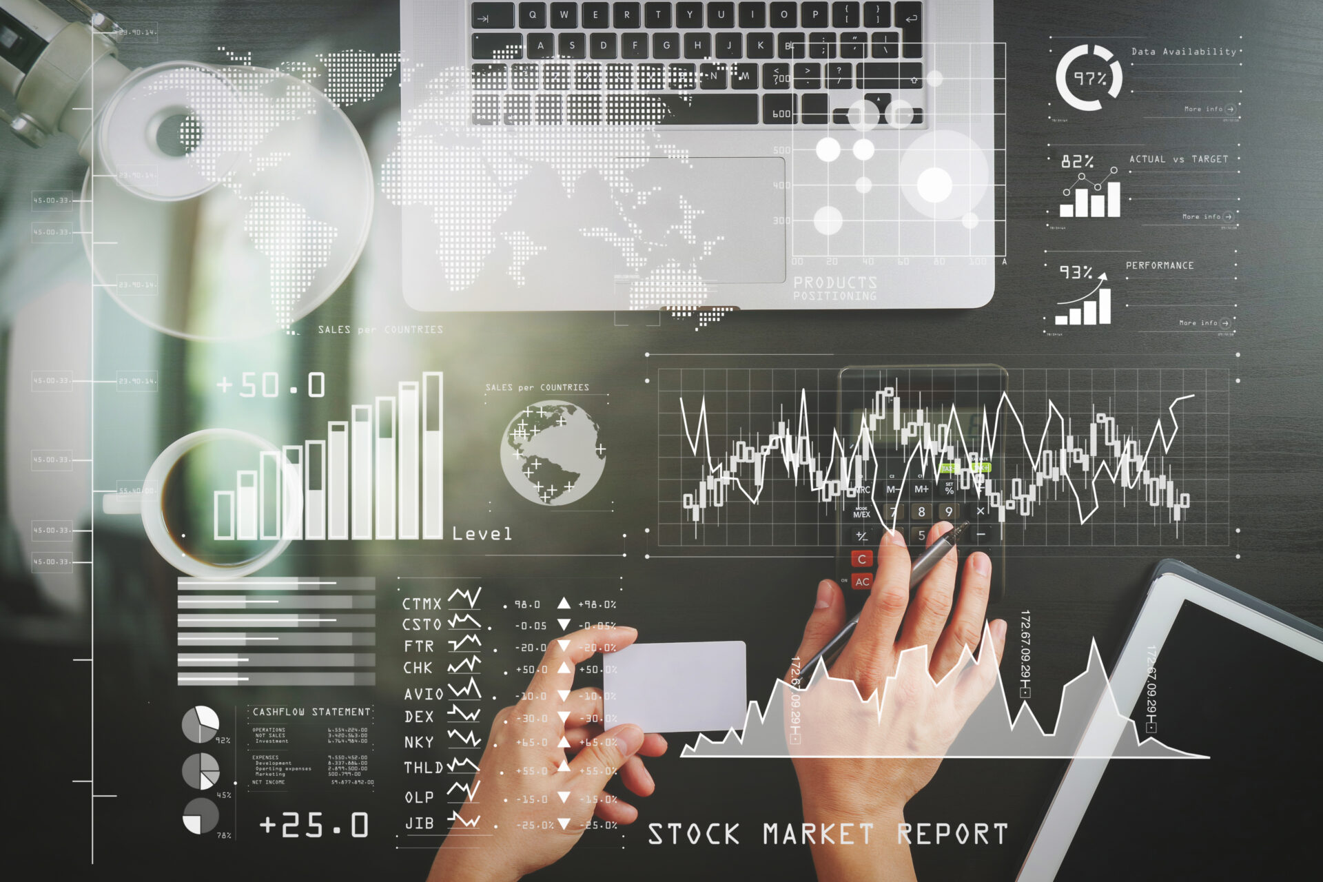 vecteezy internet shopping concept top view of hands working with 83